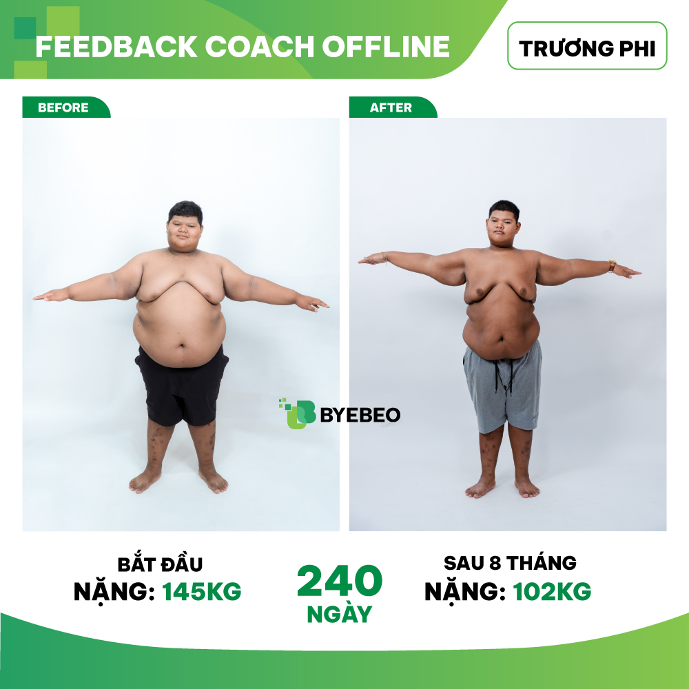 Sau 8 tháng Trương Phi đã giảm cân từ 145 còn 102
