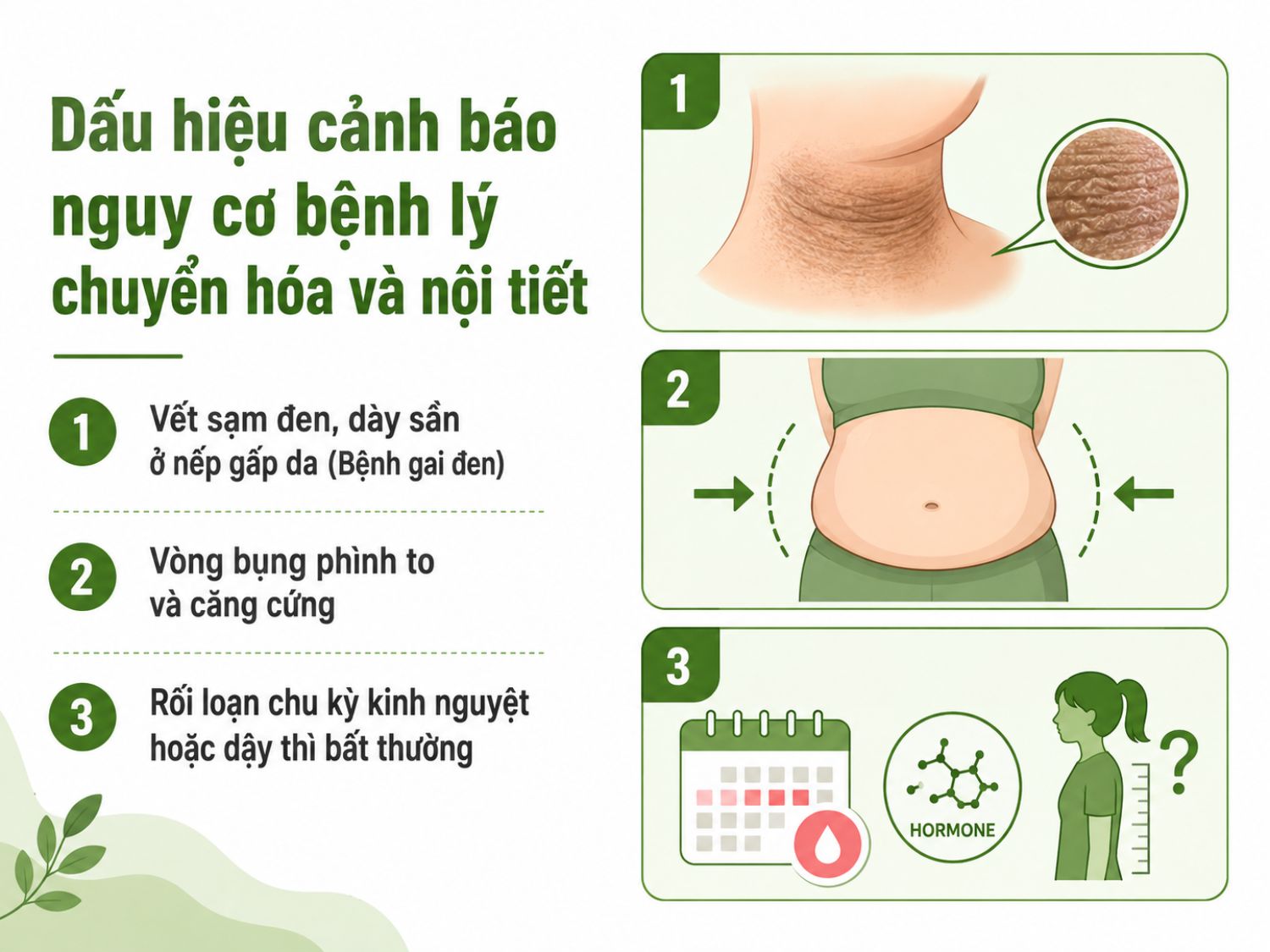Một số biểu hiện như gai đen ở nếp gấp da, bụng to bất thường hoặc rối loạn dậy thì có thể là dấu hiệu cảnh báo rối loạn chuyển hóa và nội tiết ở trẻ, cần được thăm khám sớm.
