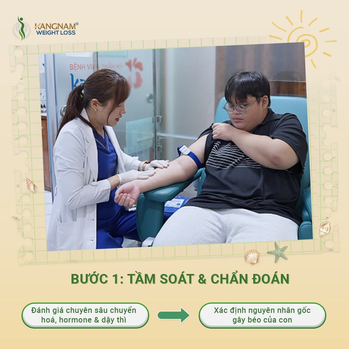 Bác sĩ thăm khám, kiểm tra sức khỏe và chẩn đoán cho trẻ